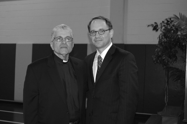 Liguori and Nyre posed for a picture. Nyre was introduced to the Iona community on March 1.
