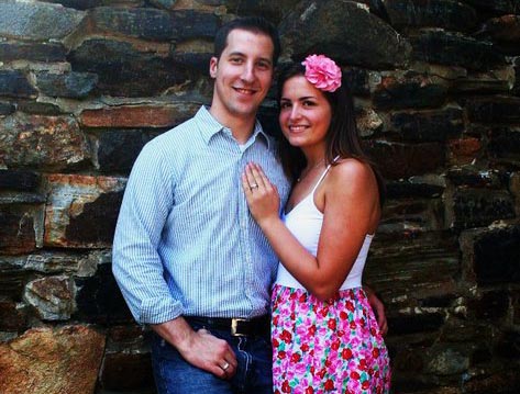 Baker with his fiance, Corey Fisher.

