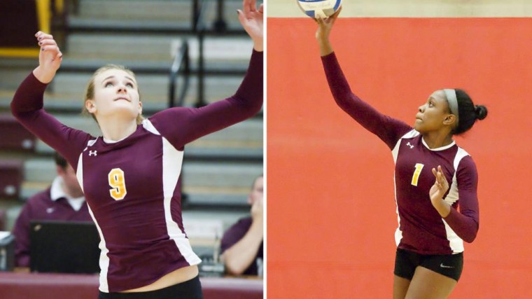 Sophomore Alicja Pawelec (left) and freshman Catrina Warren (right) where named All-MAAC.
