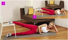 The inner thigh raise works out your legs.