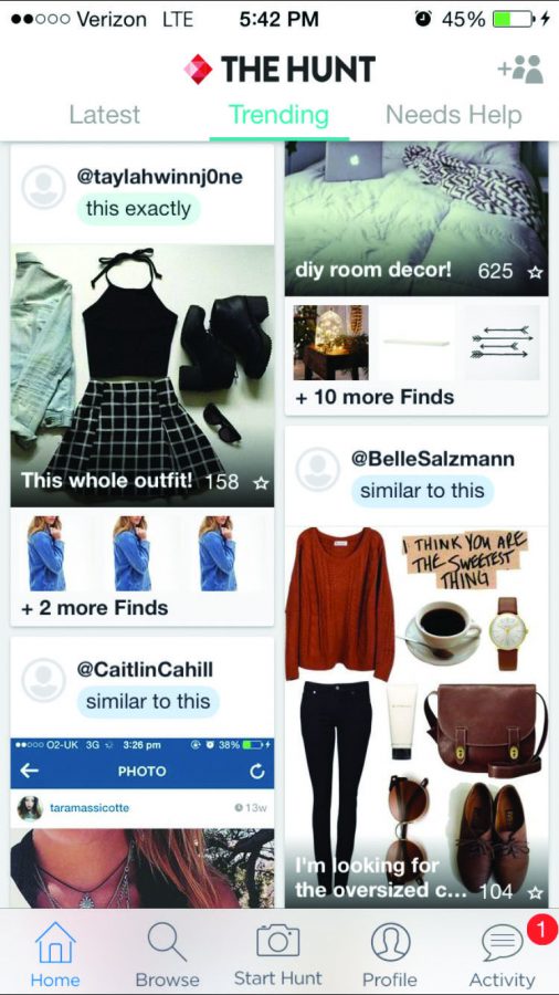 The trending section of The Hunt features the most popular outfits on the app.