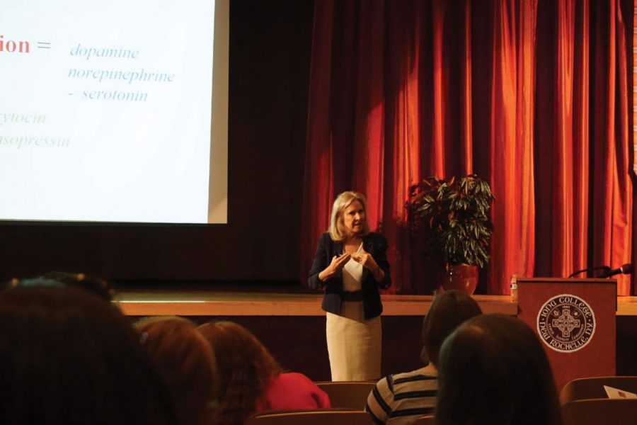 Dr. Helen Fisher presents "Lust, Romance, Attachment: The Drive to Love, Who We Choose and the Future of Love in the Digital Age" in Murphy Auditorium.