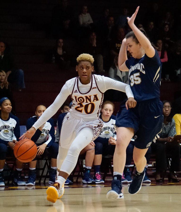 Sophomore Alexis Lewis helped lead Iona to victory over Quinnipiac on Saturday afternoon.