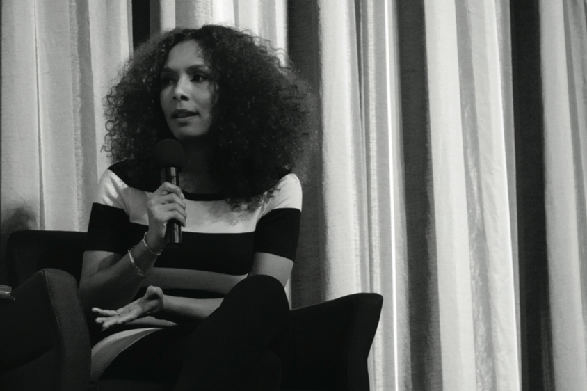 Janet Mock participated in a Q&A with Assistant Professor Timothy Lyle.