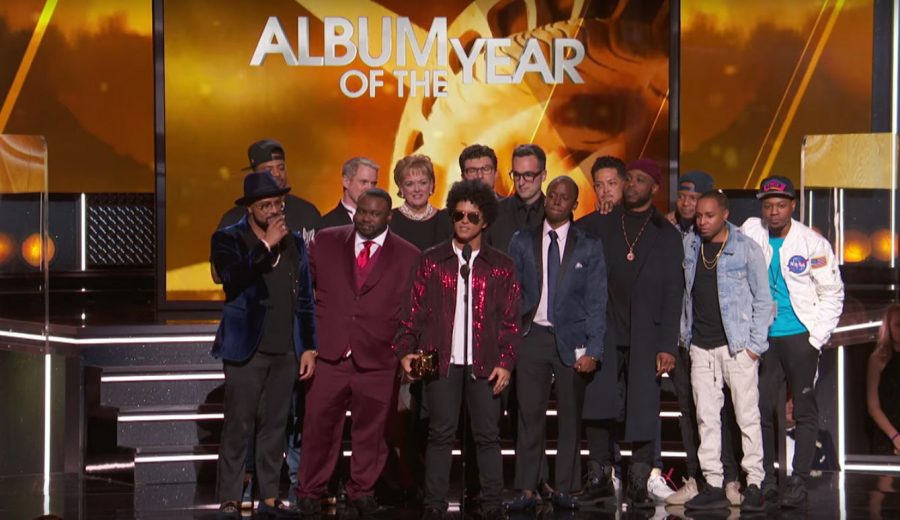Bruno Mars was one of the many stars that came out to celebrate the musical achievements of the past year.