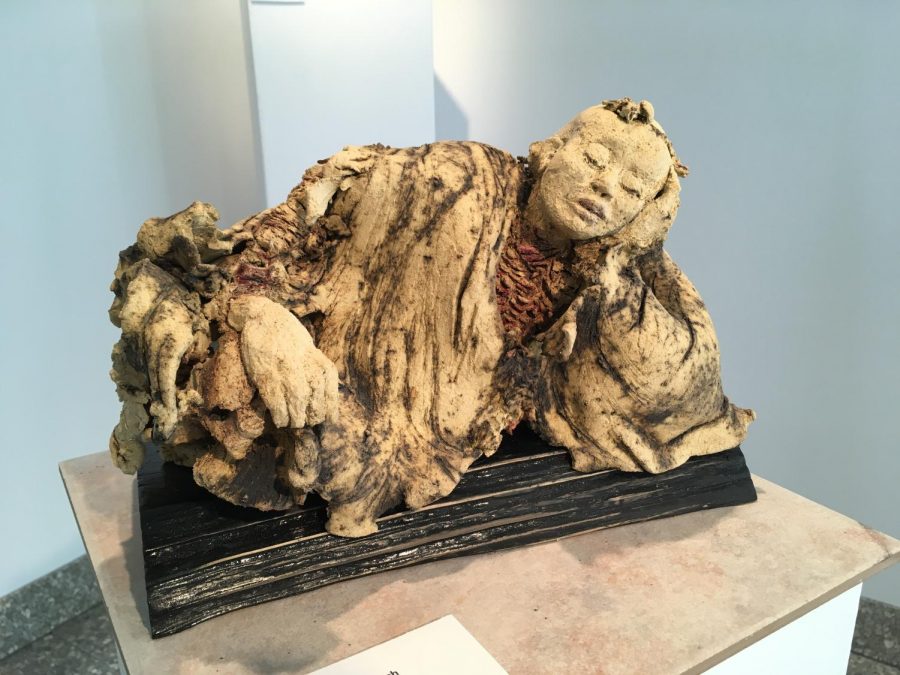 “Pasithea, Goddess of Rest and Sleep” by Gloria Nixon- Crouch is one of the many pieces on display at the “SHE Voices exhibit.