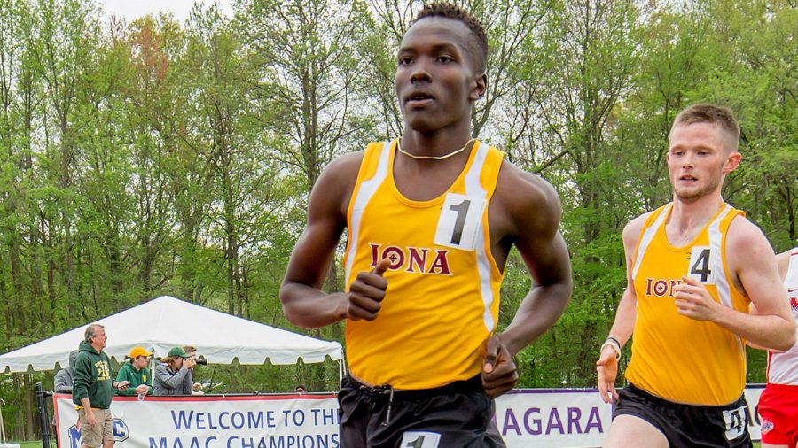 Ehab El-Sandali won the 10K race at the 2019 Metro Atlantic Athletic Conference outdoor Track & Field Championship.