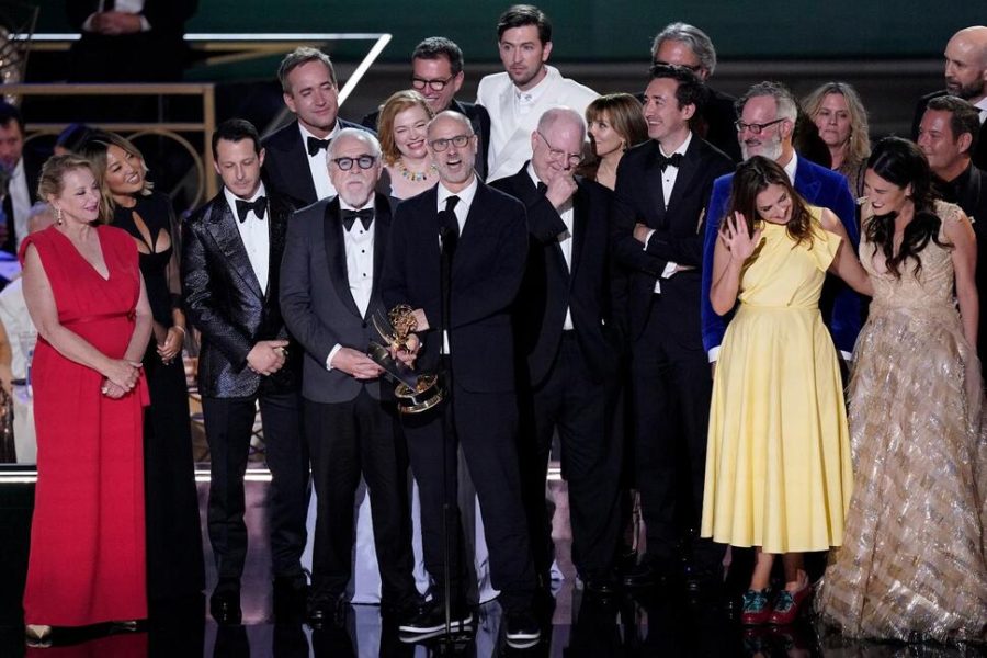 The cast and crew of Succession recives their Emmy Awards alongside many others during the 74th annual show.