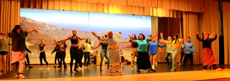 Sophia Walsh-Newman leads the West African Dance Session during this years Symposium.