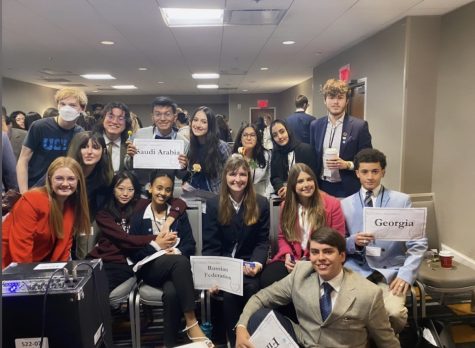 Devon Gabriel and the rest of his working bloc at Harvard National MUN. 