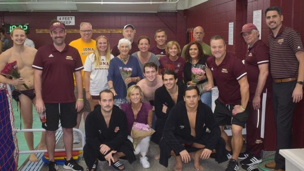Iona recognized their five seniors prior to the 13-10 victory over MIT. 