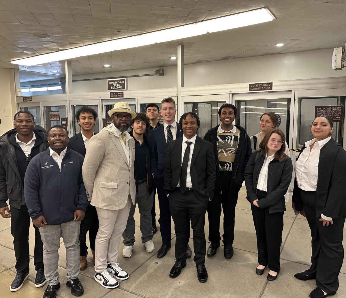 Photo courtesy of Connor Murray. Students from the Iona Criminal Justice Club visit the Capitol subway in Washington D.C. during a club trip.